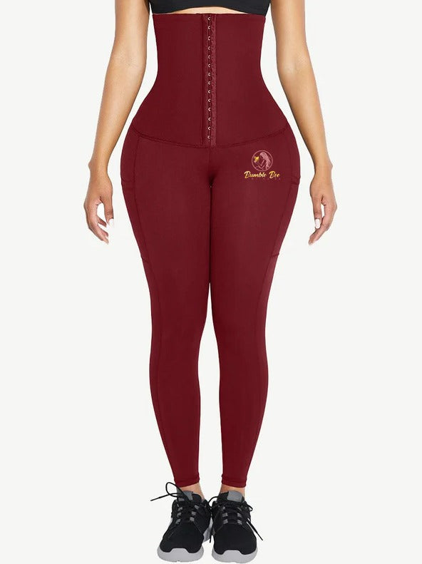 Sexy Red High Waist Legging Dark Red